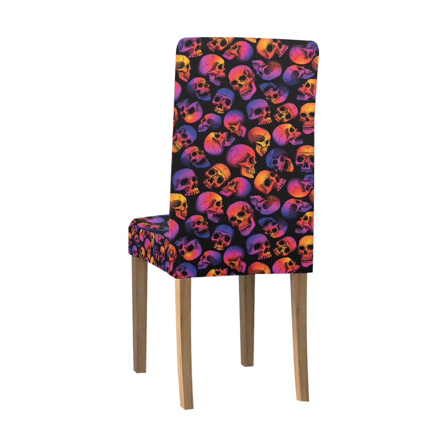 Skull Multicolor Print Design LKS3011 Dining Chair Slipcover