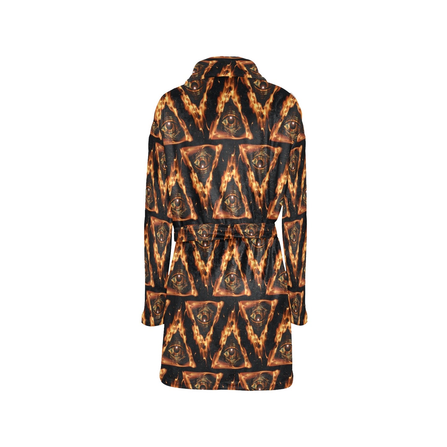 Eye of Horus in Flame Print Women's Fleece Robe