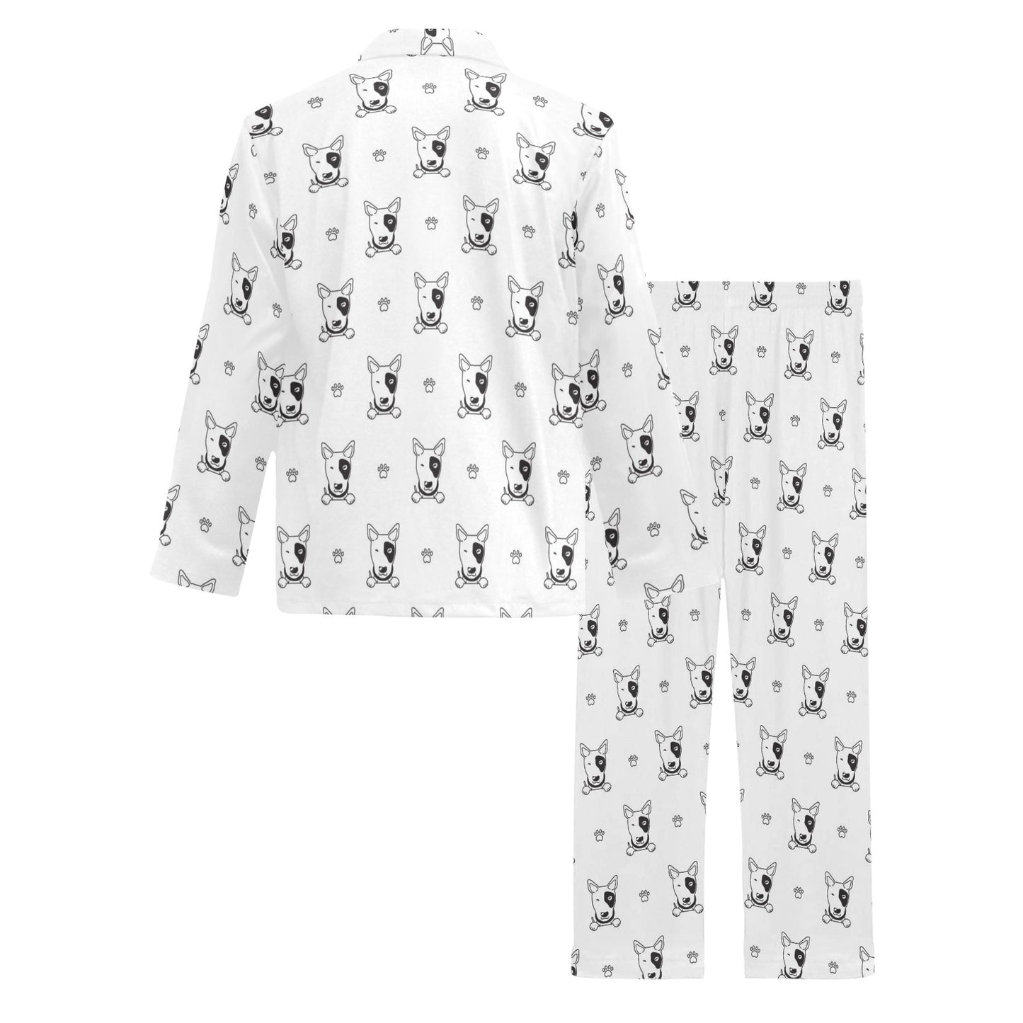 Bull Terriers Pattern Print Design 06 Men's Long Pajama Set