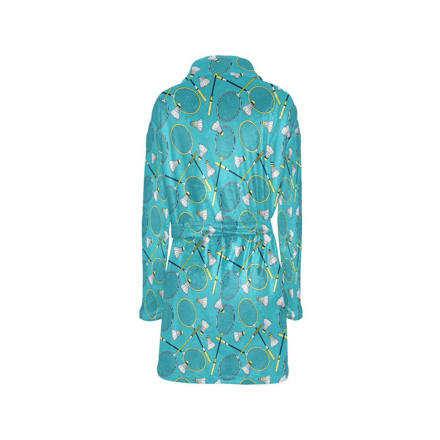 Badminton Pattern Print Design 06 Women's Fleece Robe