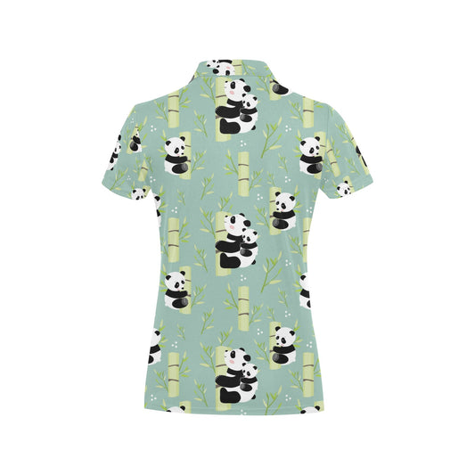 Panda Pattern Print Design A03 Women's Polo Shirt