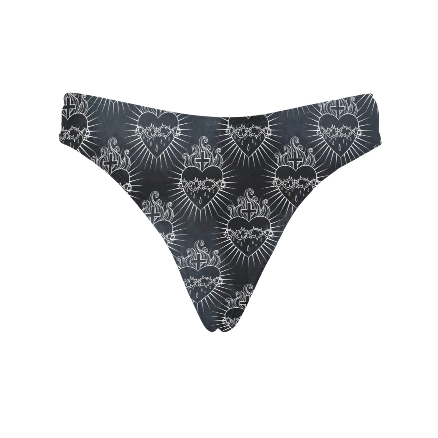 Christian Heart Tattoo Style Women's Thongs