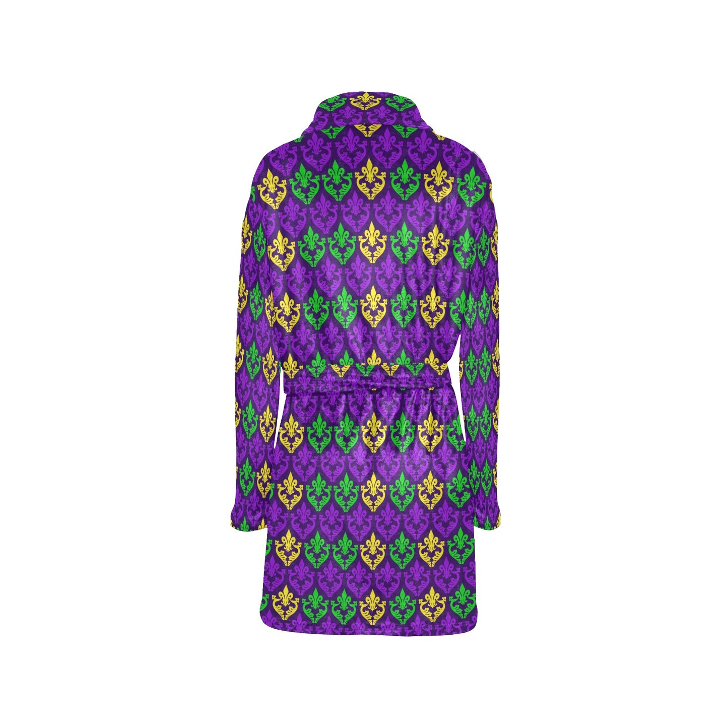 Mardi Gras Pattern Print Design 02 Women's Fleece Robe