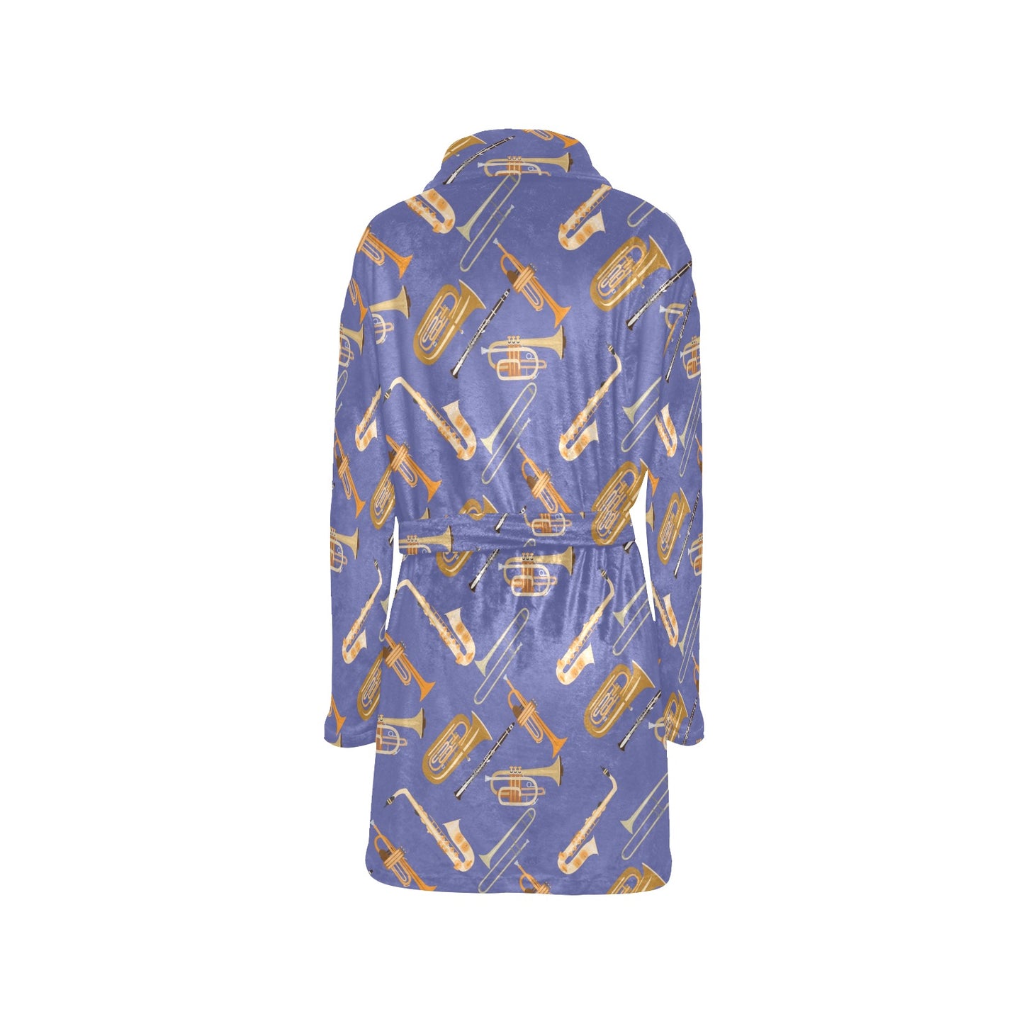 Trombone Pattern Print Design 02 Women's Fleece Robe