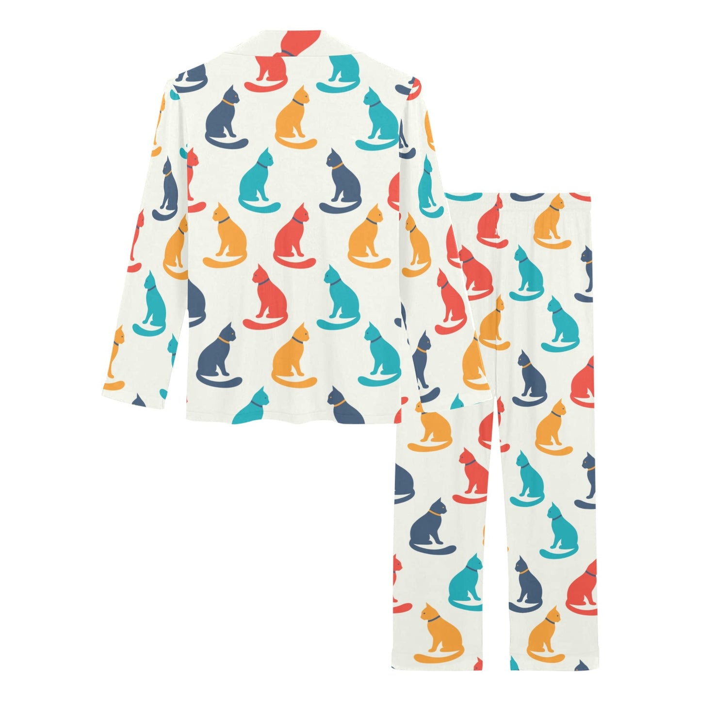 Cat Pattern Print Design 03 Women's Long Pajama Set