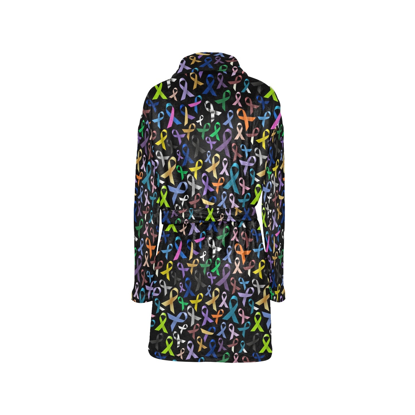 Breast Cancer Awareness Colorful Print Women's Fleece Robe