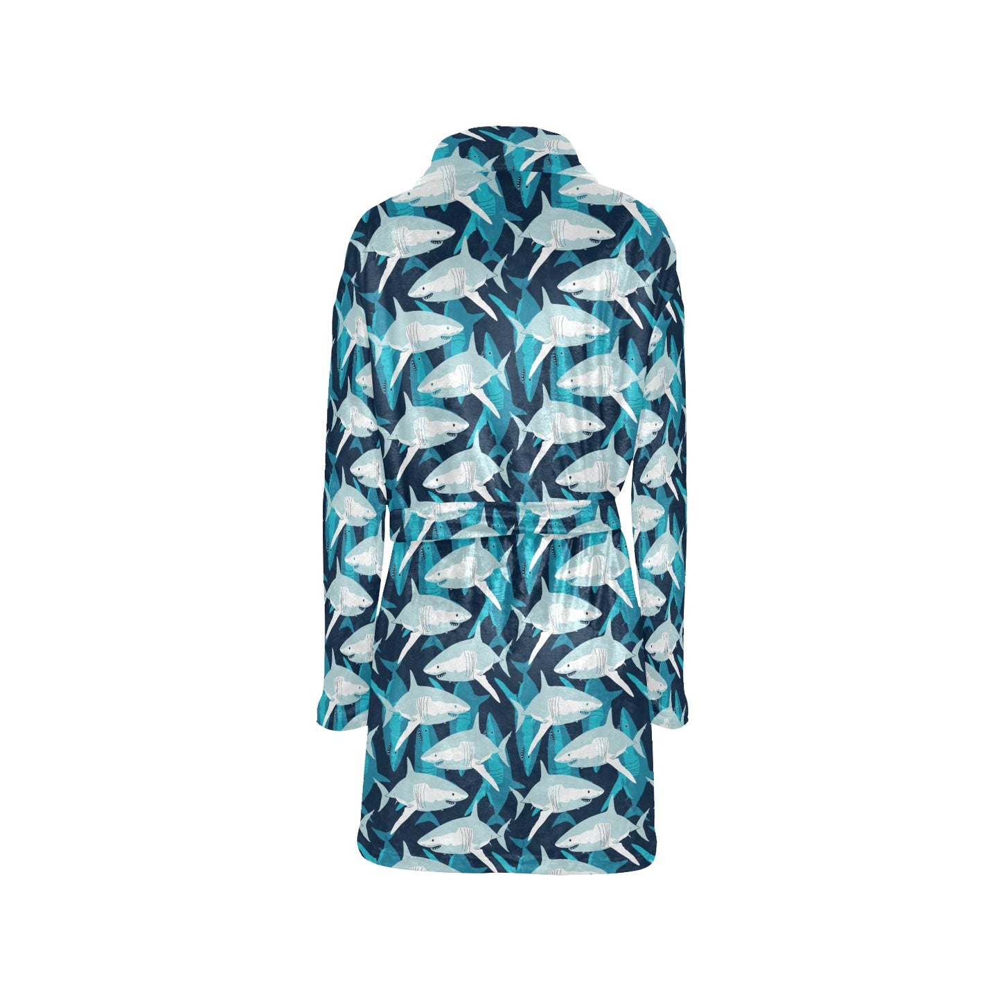 Shark Design Print Women's Fleece Robe