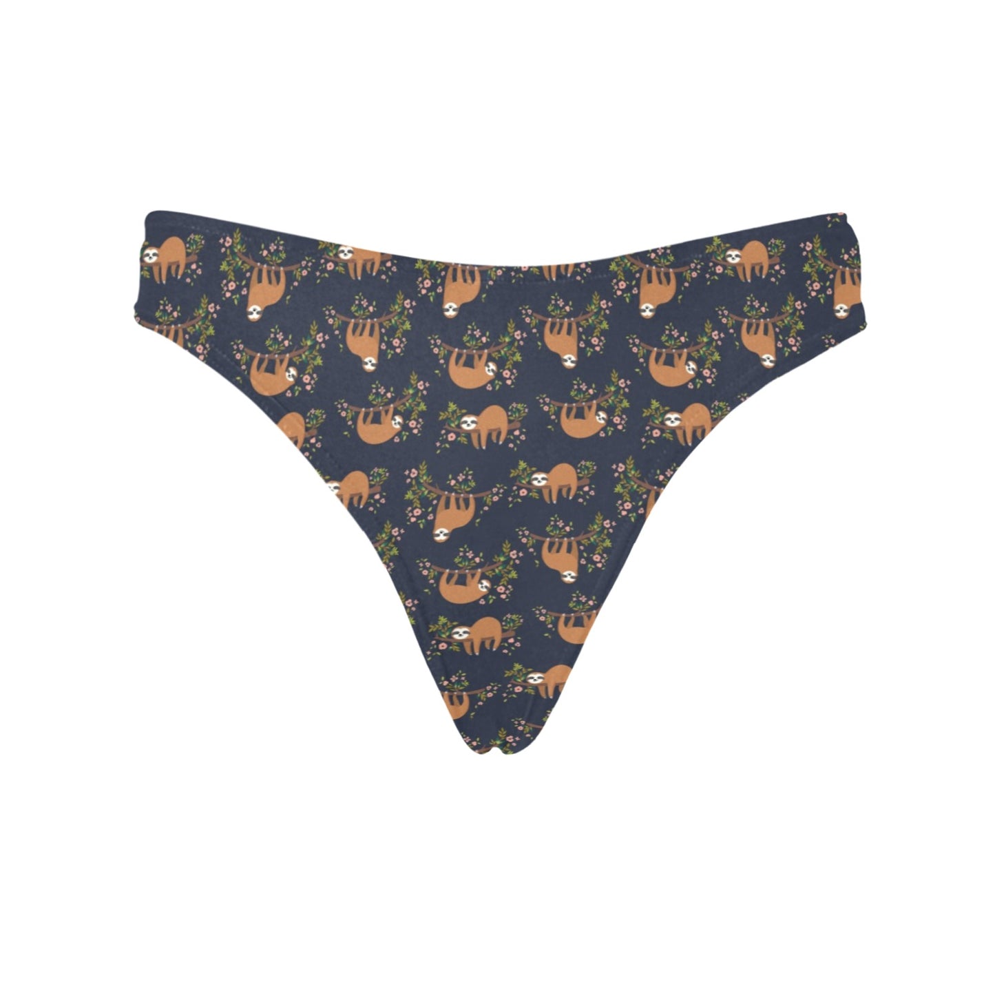 Sloth flower Design Themed Print Women's Thongs