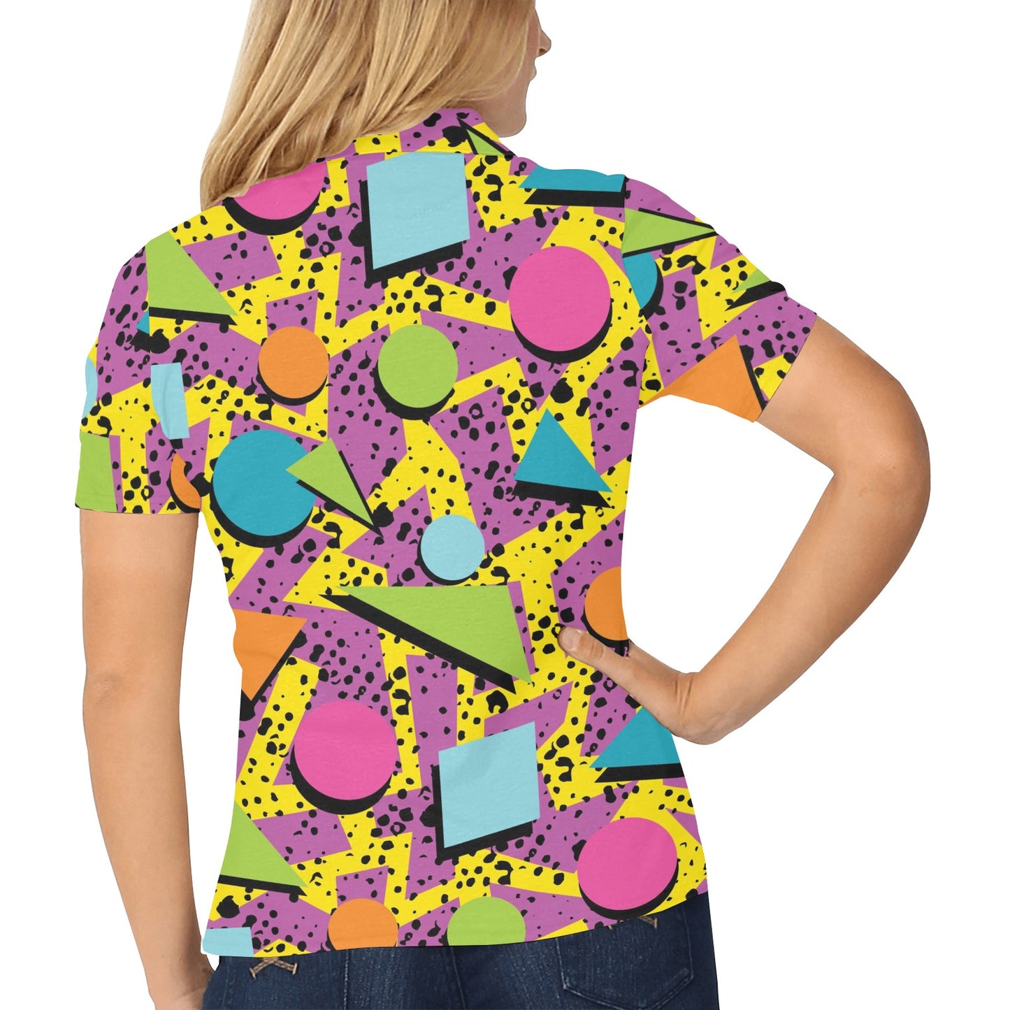 80s Pattern Print Design 1 Women's Polo Shirt