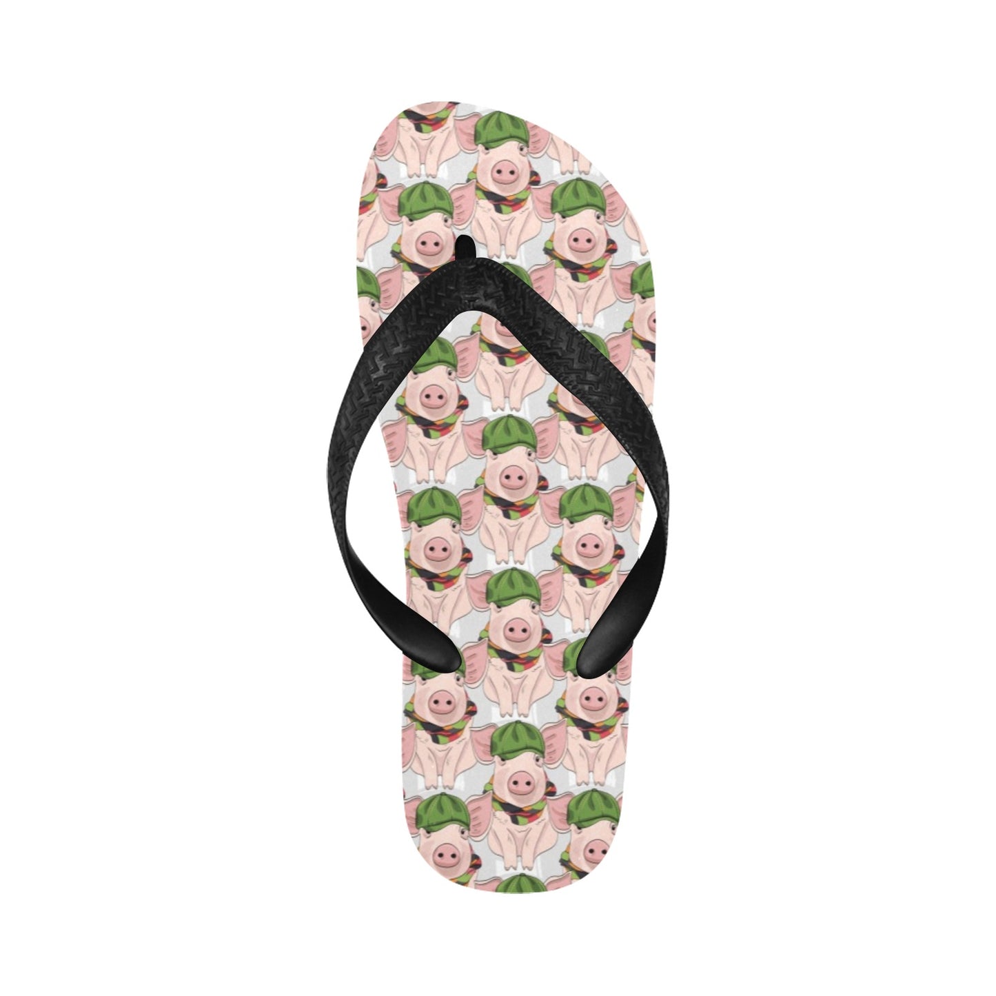 Pig Print Design LKS403 Flip Flops