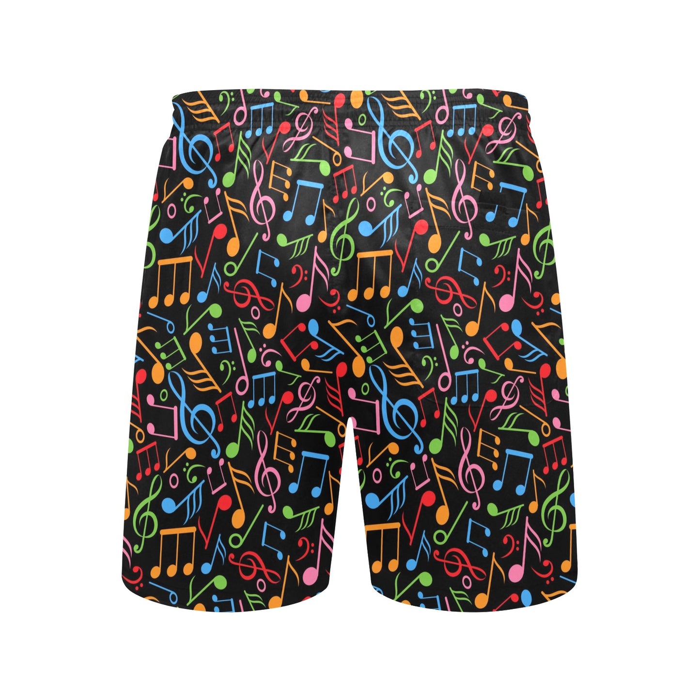 Music Note Colorful Themed Print Men's Swim Trunks Beach Shorts