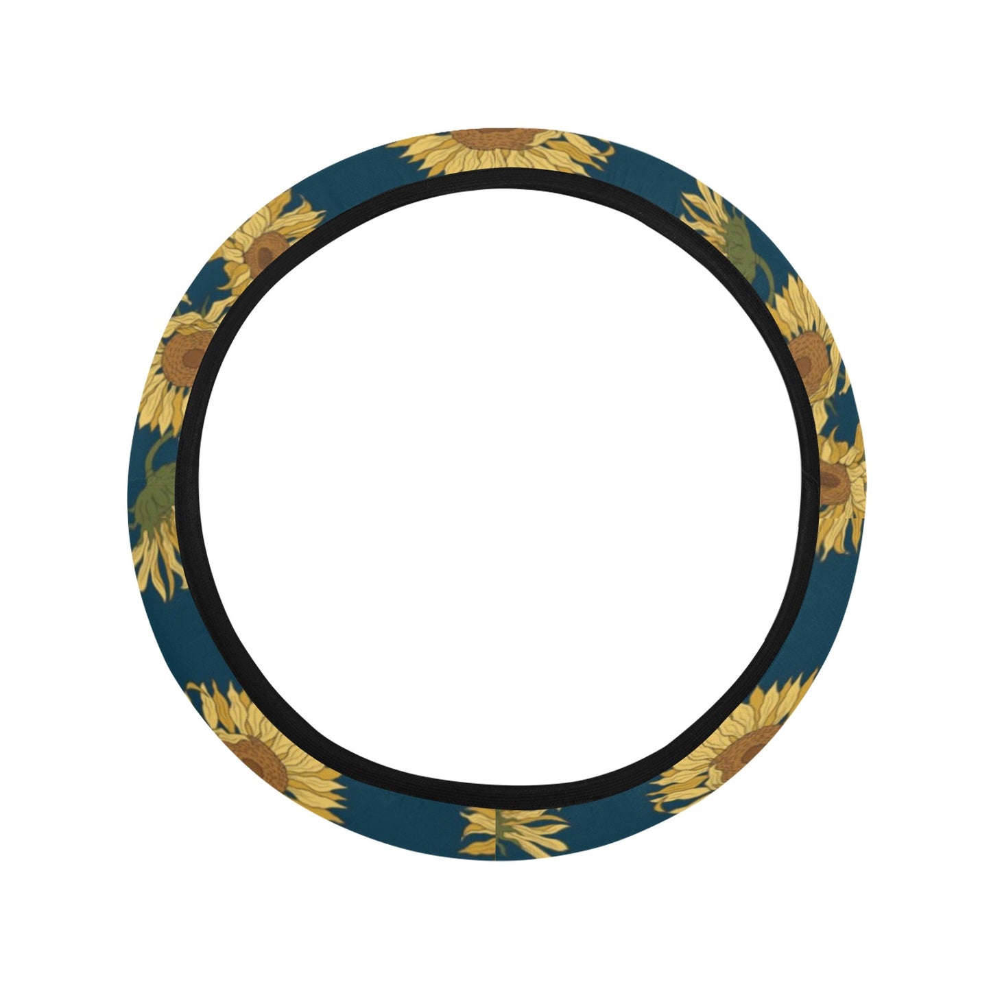 Sunflower Print Design LKS305 Steering Wheel Cover with Elastic Edge
