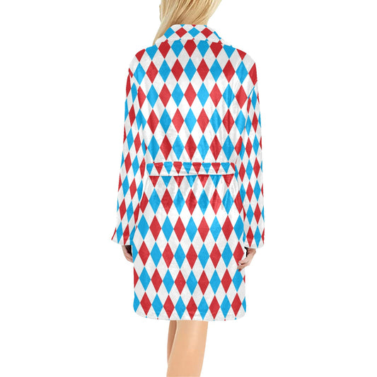 Harlequin Print Design LKS402 Women's Fleece Robe