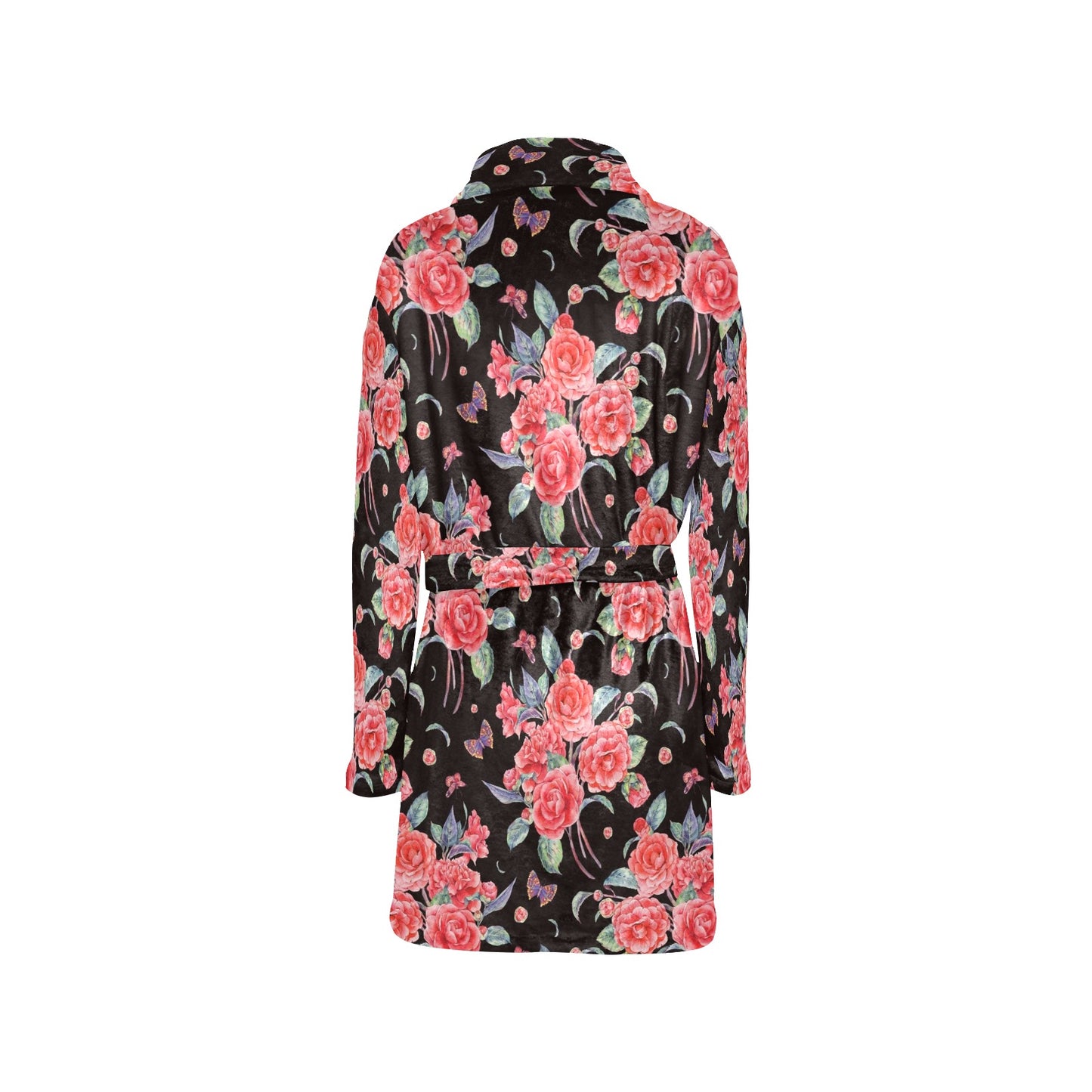 Camellia Pattern Print Design CM03 Women's Fleece Robe