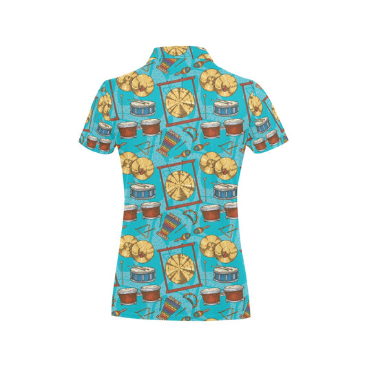 Percussion Pattern Print Design 03 Women's Polo Shirt
