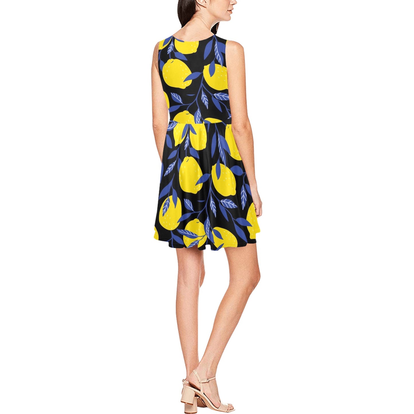 Lemon Pattern Print Design LM01 Sleeveless Dress