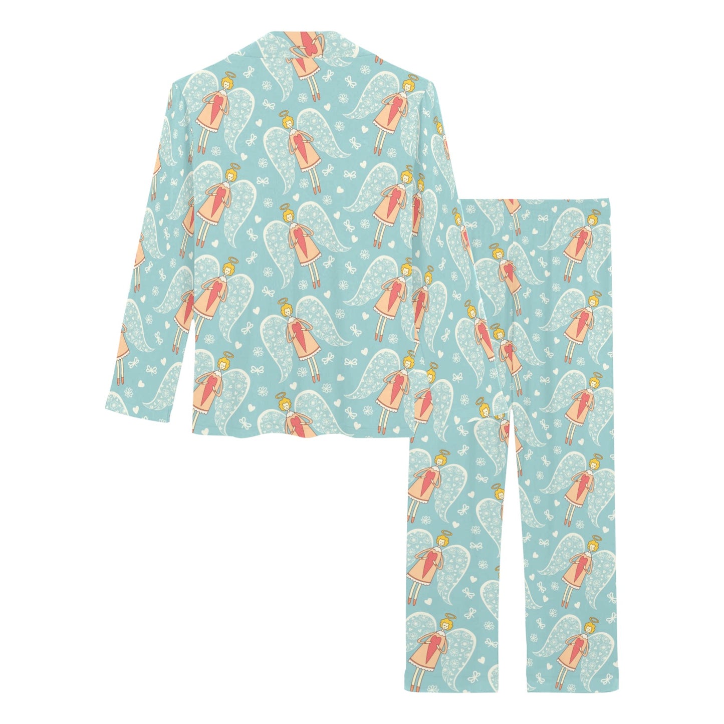 Angel Pattern Print Design 01 Women's Long Pajama Set