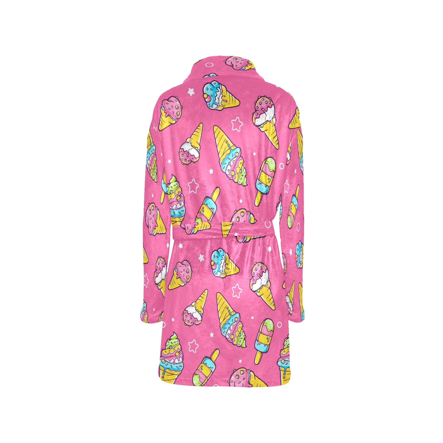 Ice Cream Pattern Print Design IC04 Women's Fleece Robe