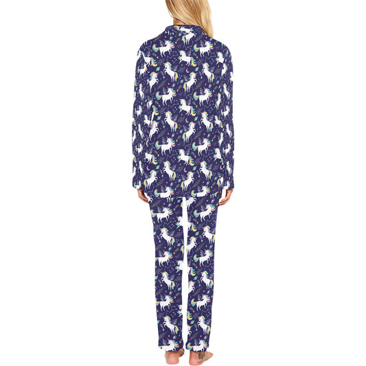 Unicorn Print Design LKS305 Women's Long Pajama Set