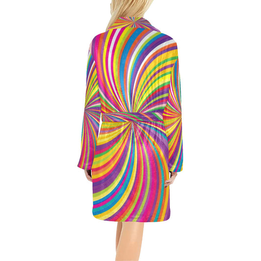 Vortex Print Design LKS301 Women's Fleece Robe