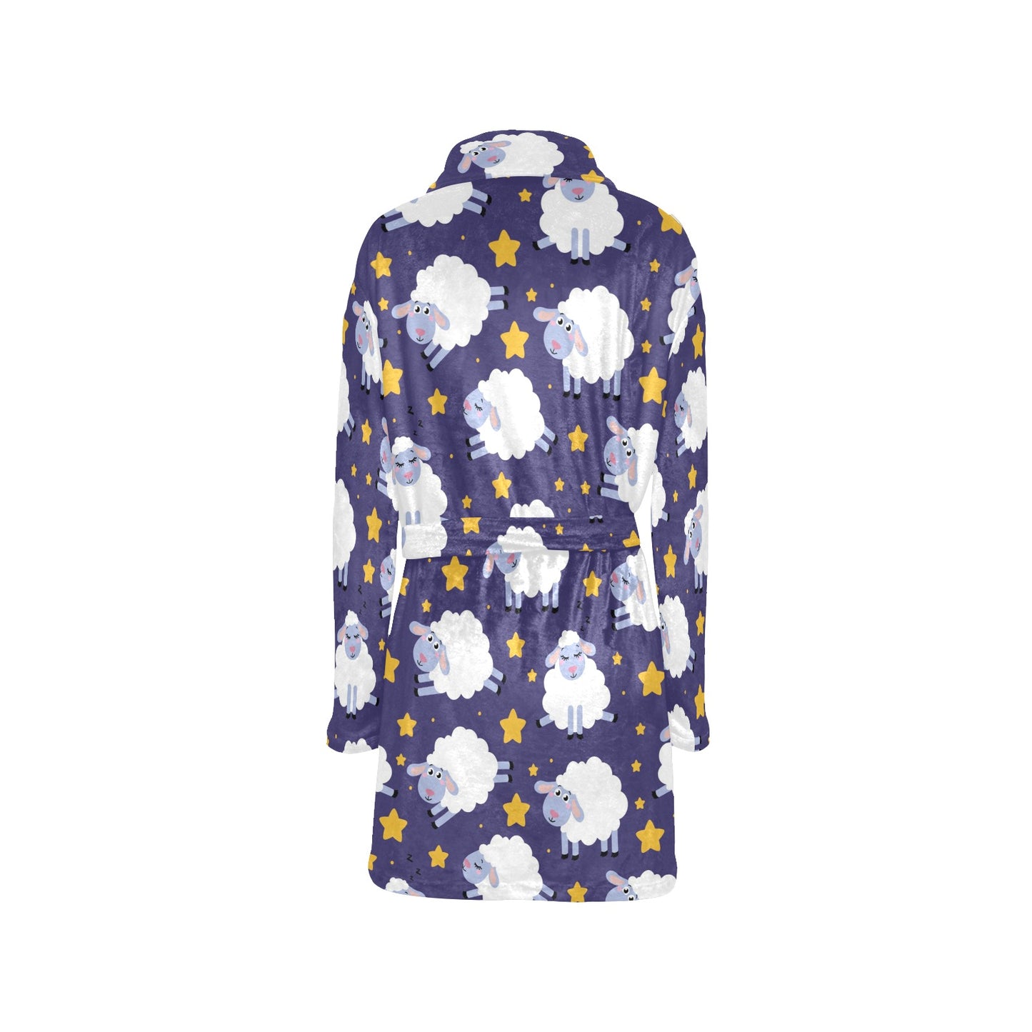 Sheep Pattern Print Design 03 Women's Fleece Robe