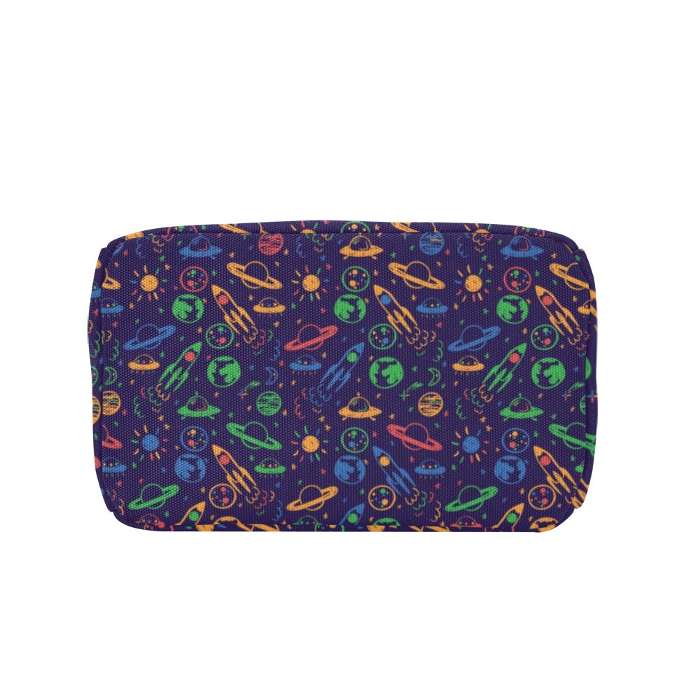 UFO Space Rocket Print Design LKS302 Insulated Lunch Bag