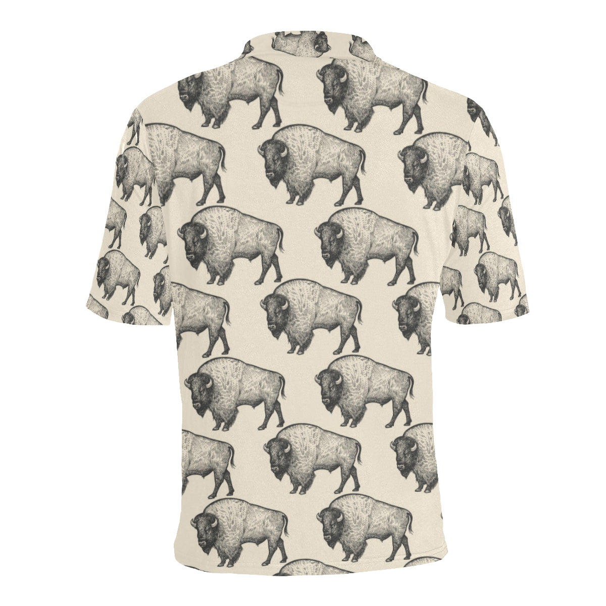 Bison Pattern Print Design 02 Men Polo Shirt