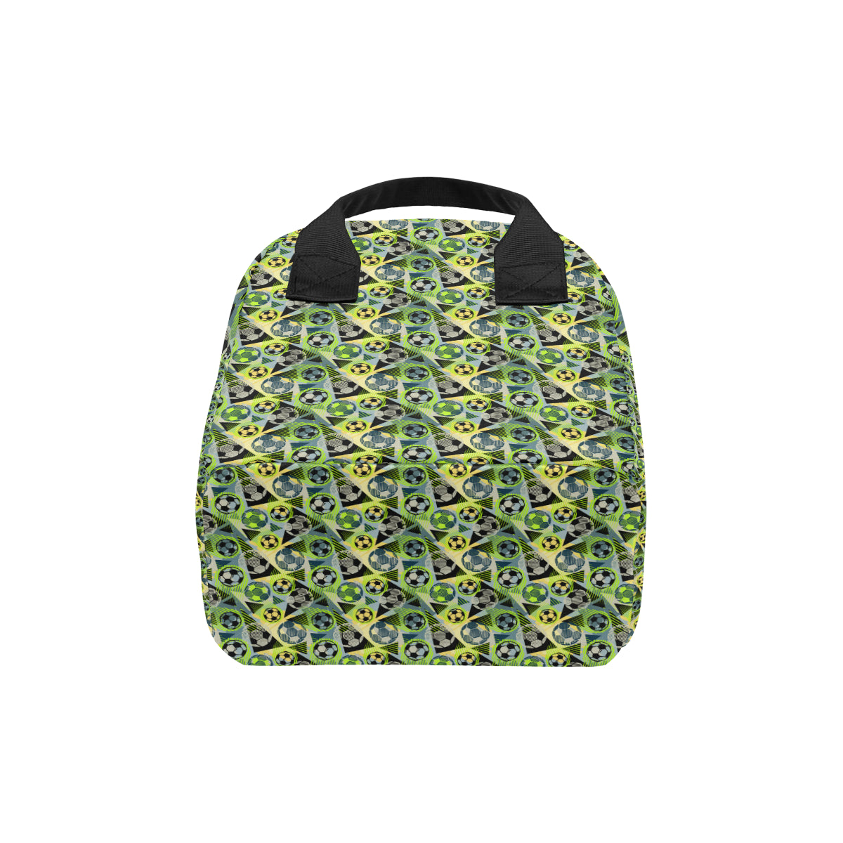 Soccer Ball Themed Print Pattern Insulated Lunch Bag