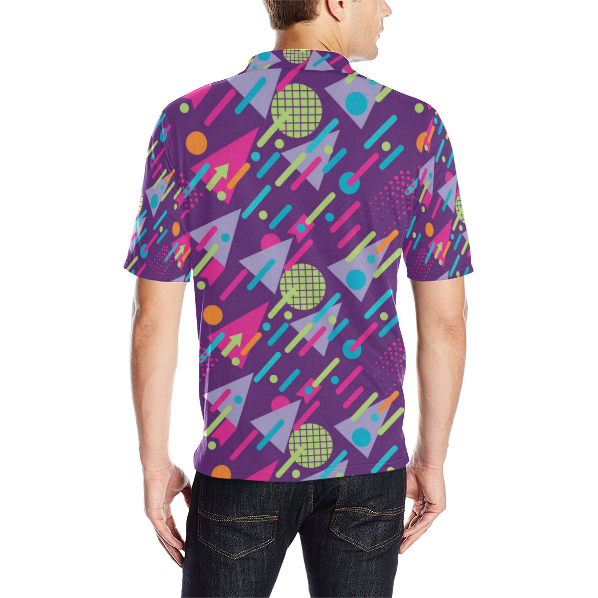 90s Pattern Print Design 4 Men Polo Shirt