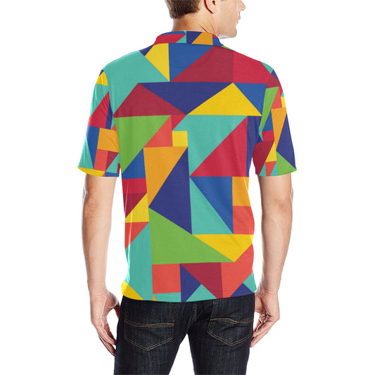 Mosaic Pattern Print Design 01 Men Polo Shirt