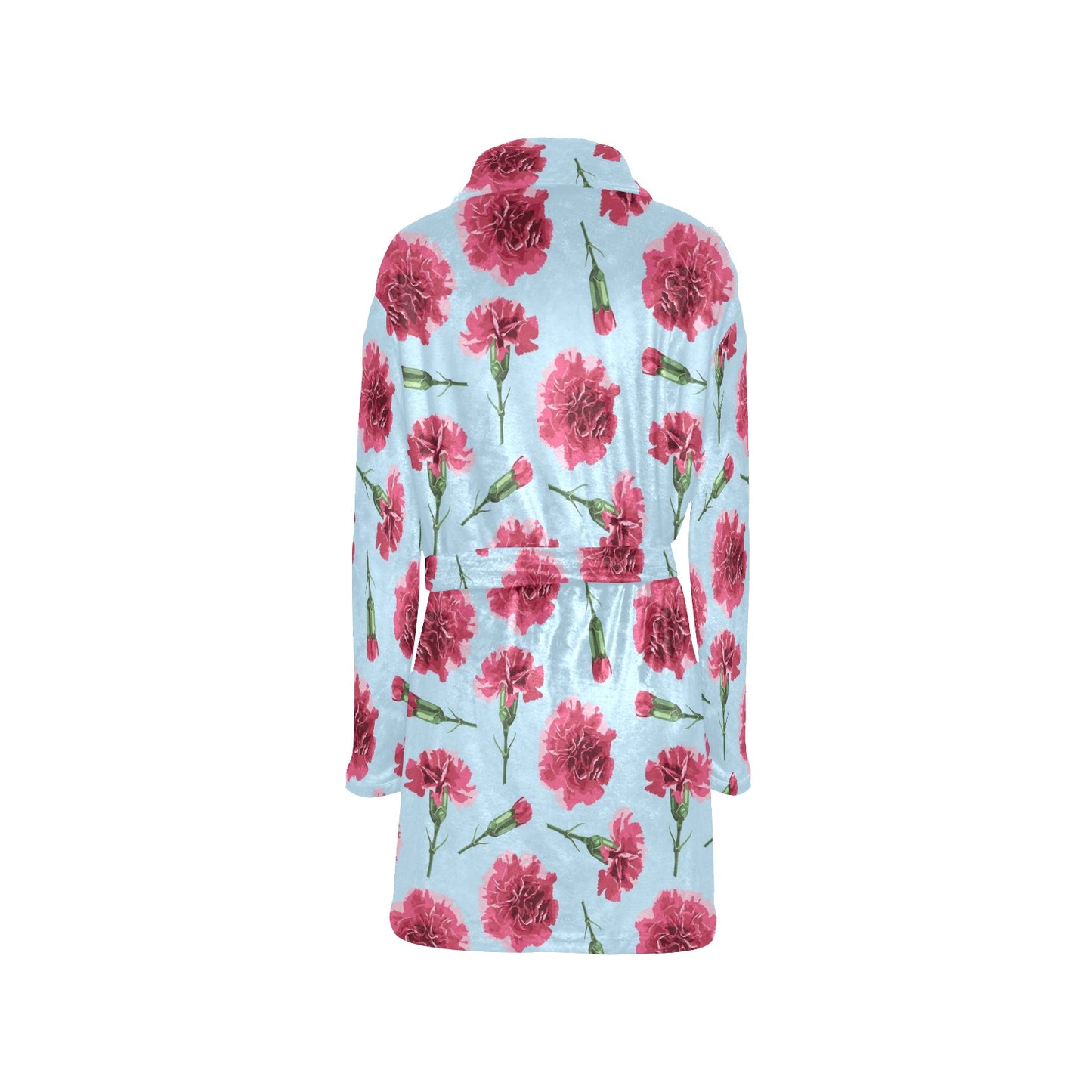 Carnations Pattern Print Design CN01 Women's Fleece Robe