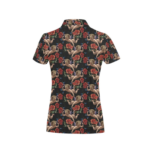 Cupid Pattern Print Design 05 Women's Polo Shirt