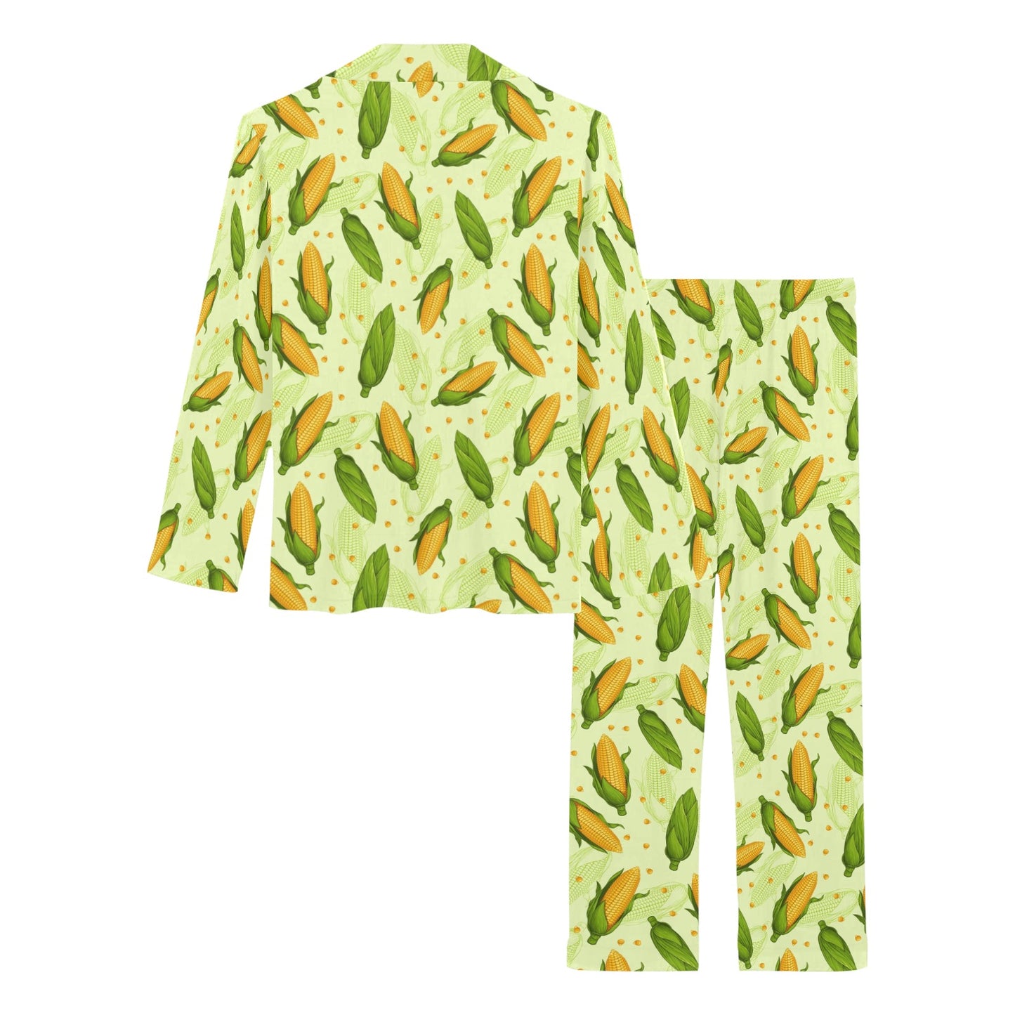 Agricultural Fresh Corn cob Print Pattern Women's Long Pajama Set