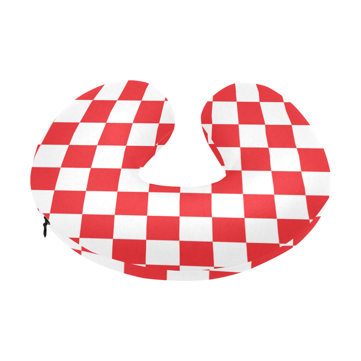 Checkered Red Pattern Print Design 04 U-Shaped Travel Neck Pillow