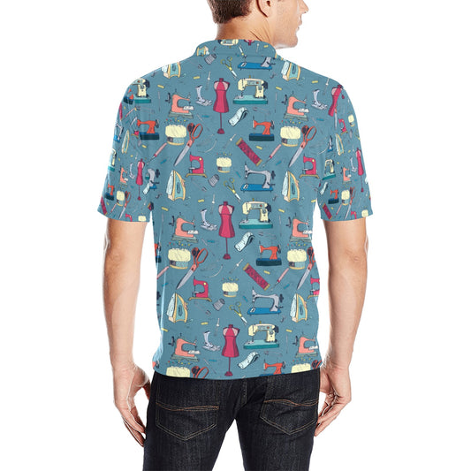 Sewing Equipment Print Design LKS301 Men Polo Shirt