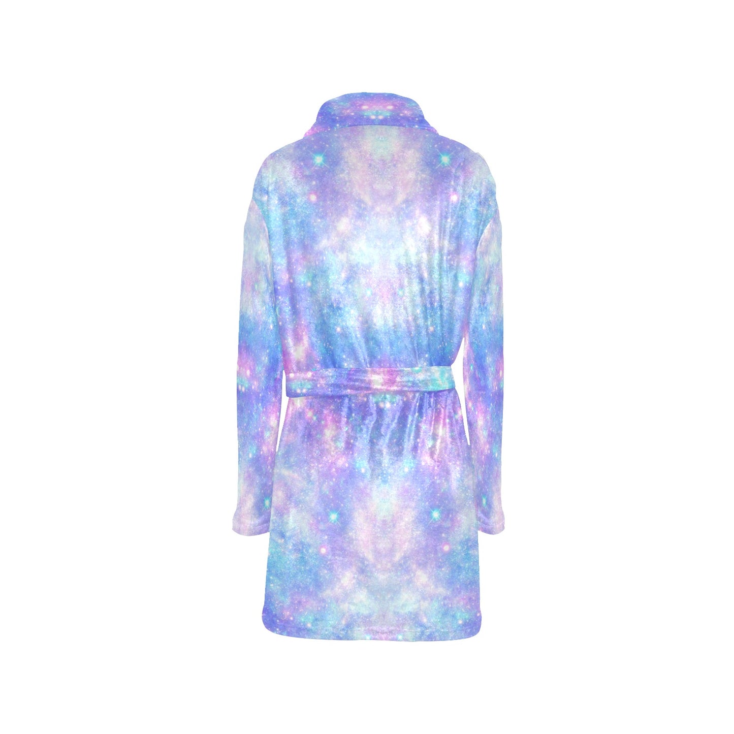 Galaxy Stardust Pastel Color Print Women's Fleece Robe