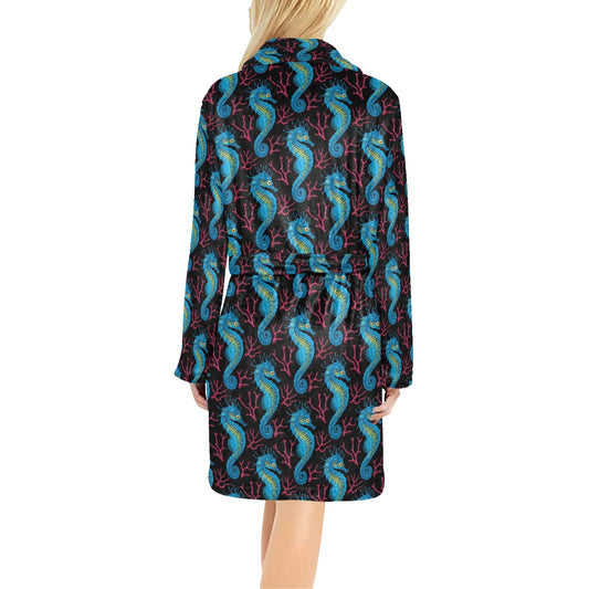 SeaHorse Print Design LKS401 Women's Fleece Robe