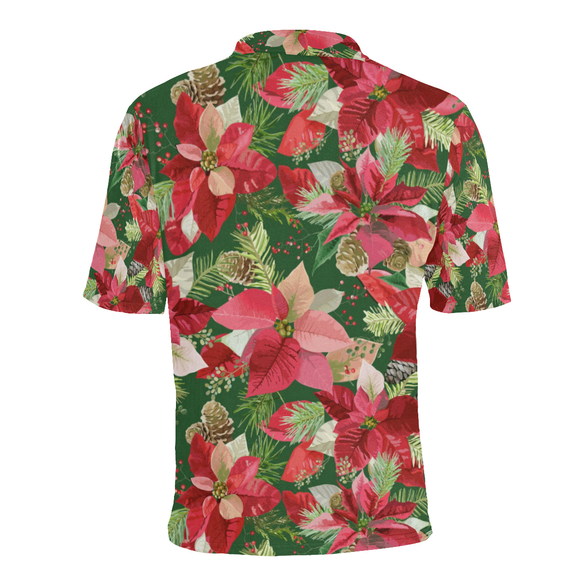Poinsettia Pattern Print Design POT03 Men Polo Shirt