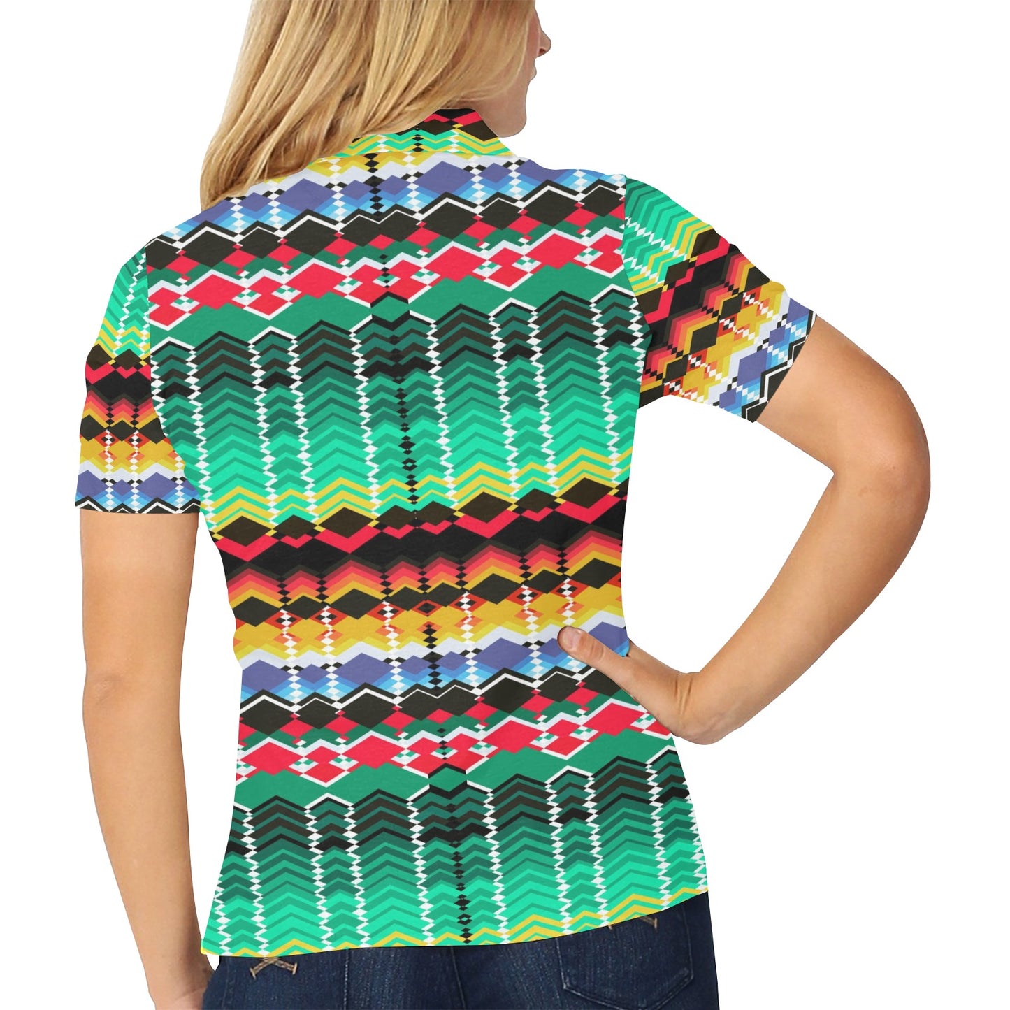 Serape Print Design LKS307 Women's Polo Shirt