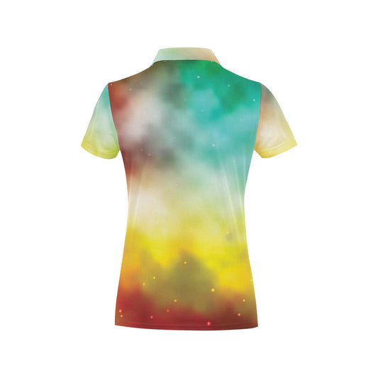 Nebula Pattern Print Design A04 Women's Polo Shirt