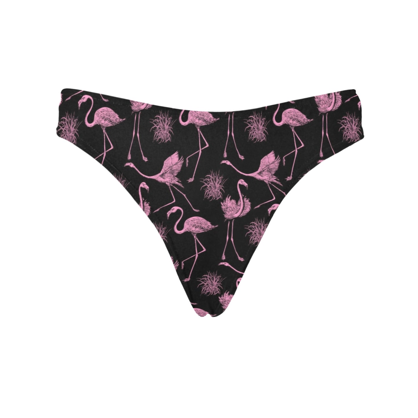Flamingo Pink Print Pattern Women's Thongs