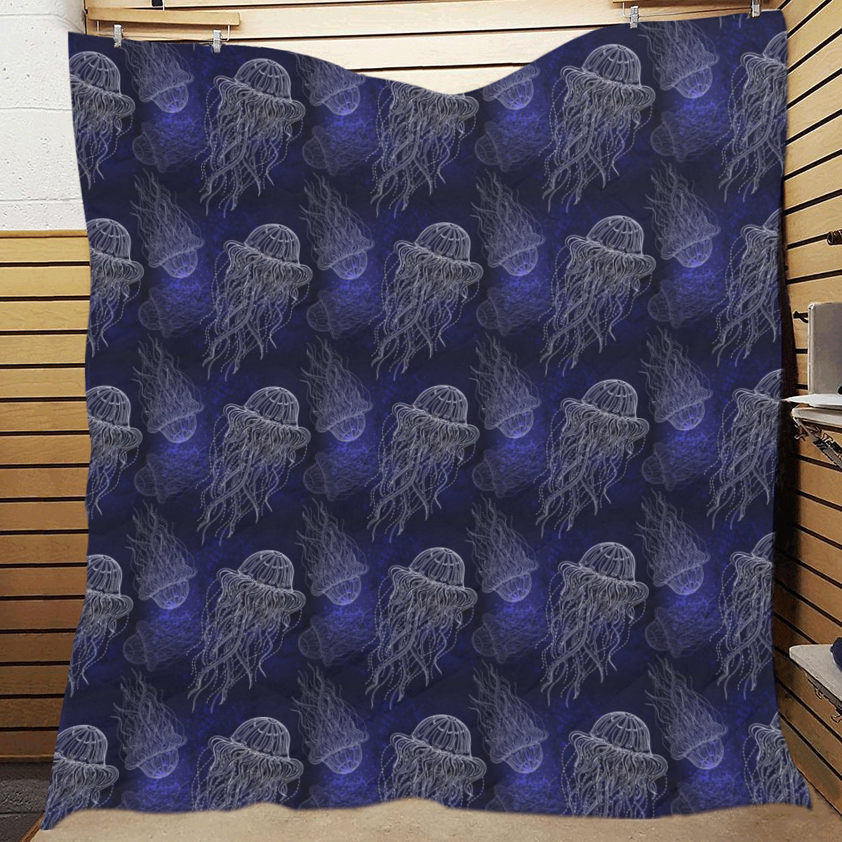 Jellyfish Pattern Print Design 02 Premium Quilt