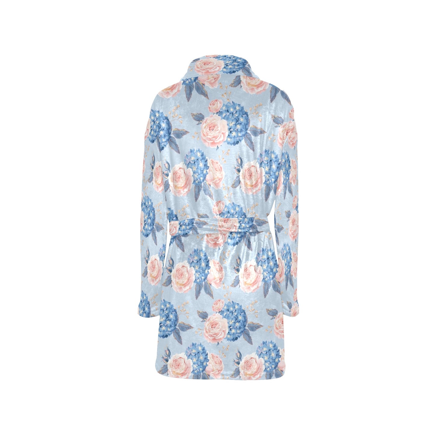 Hydrangea Pattern Print Design HD06 Women's Fleece Robe