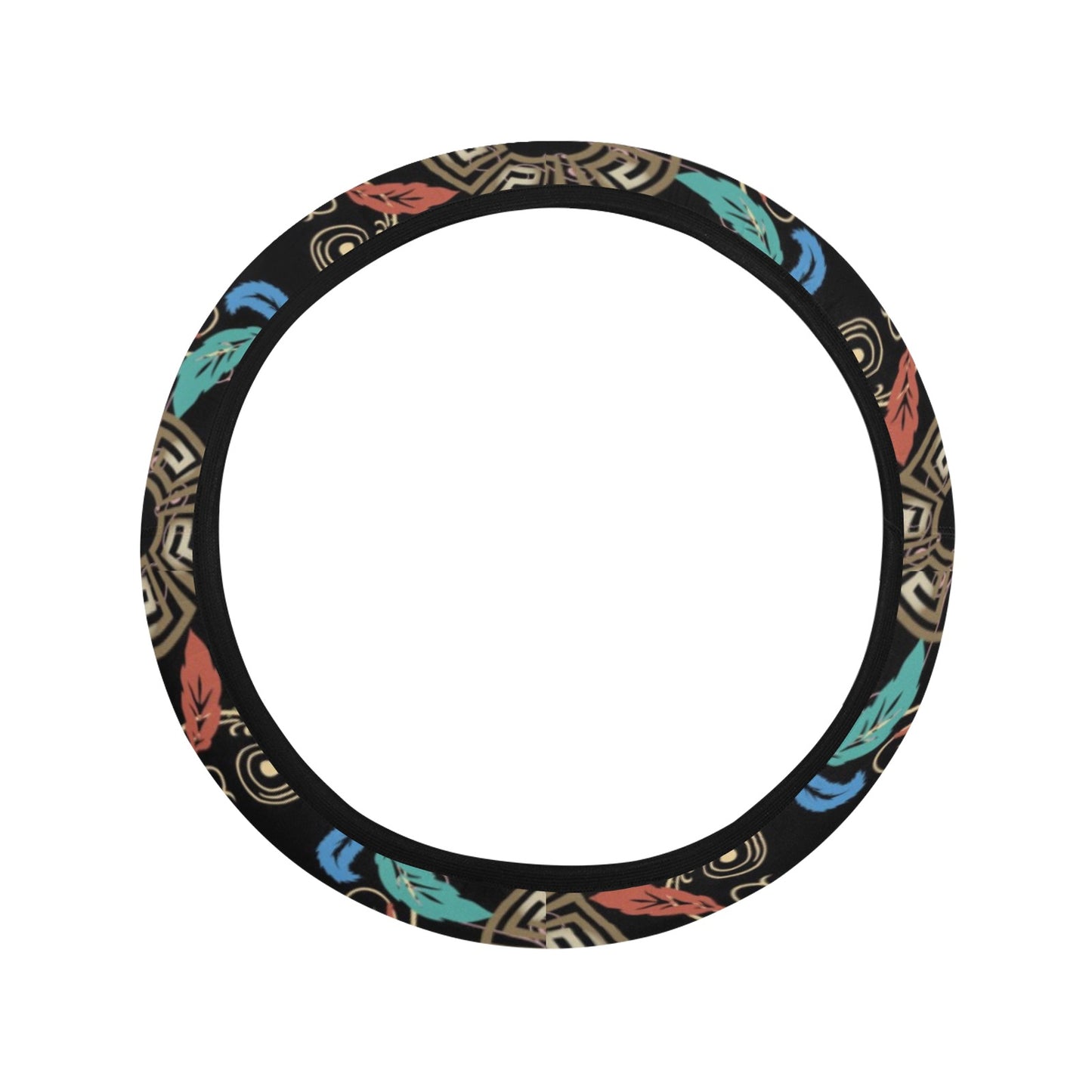 Ancient Greek Print Design LKS308 Steering Wheel Cover with Elastic Edge