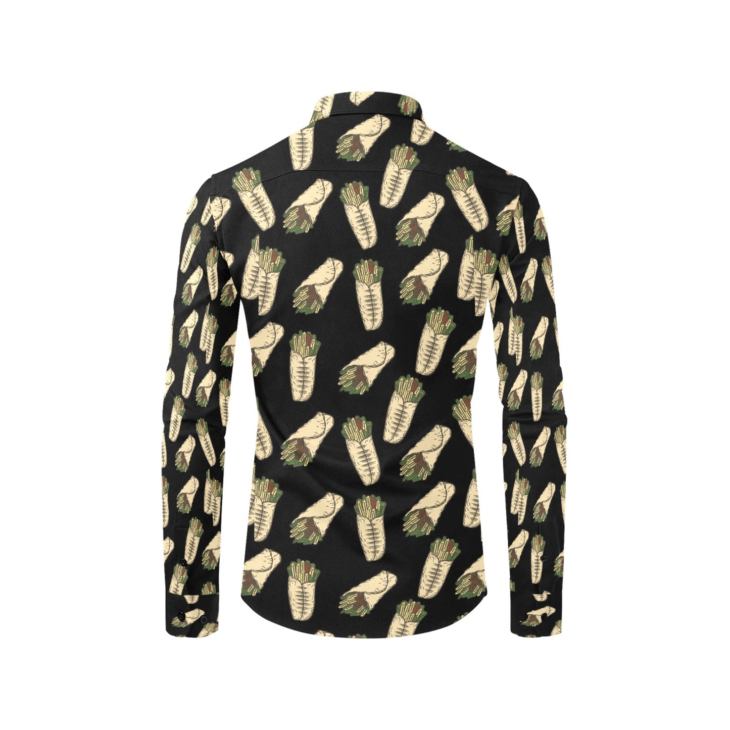 Burrito Print Design LKS303 Men's Long Sleeve Dress Shirt