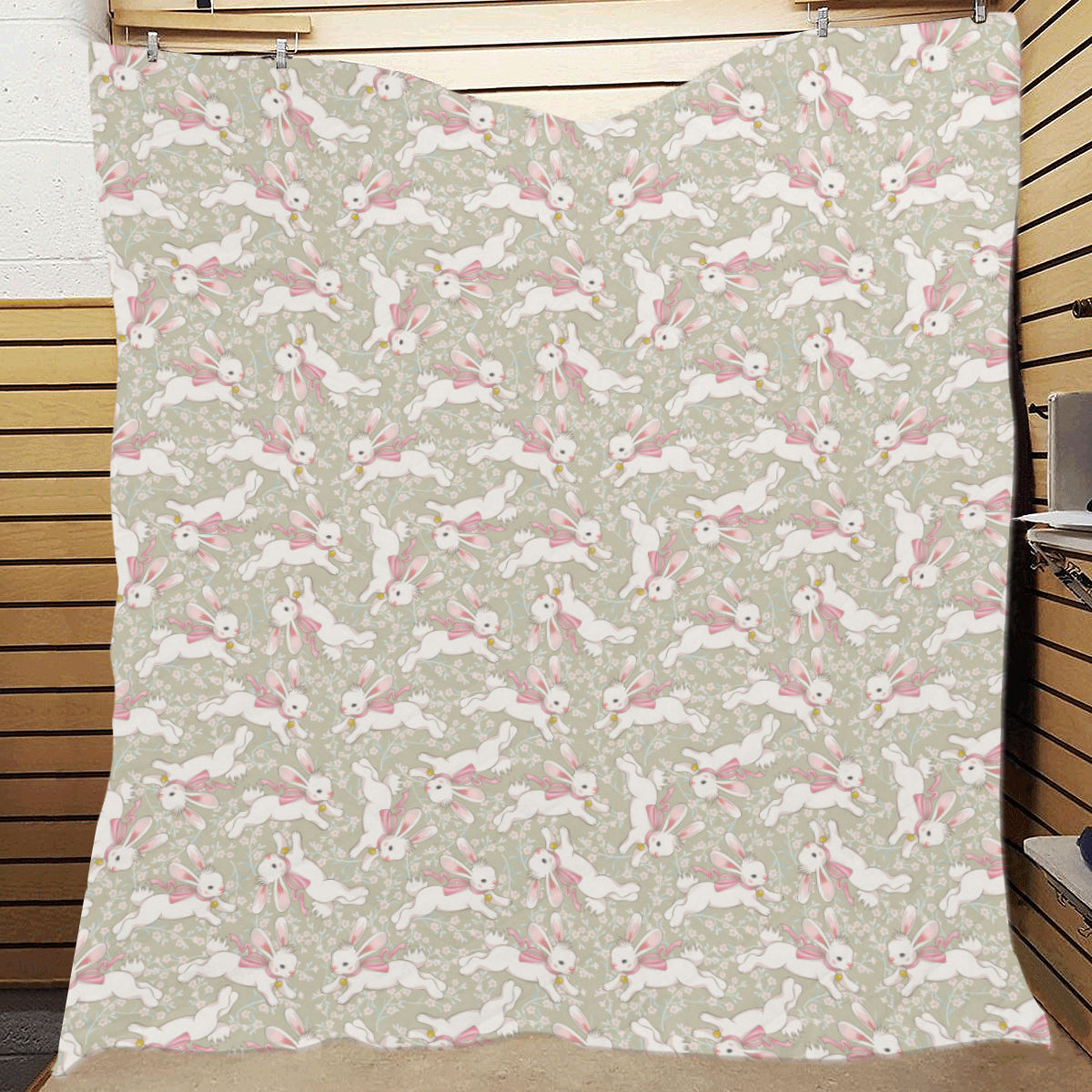 Bunny Pattern Print Design 06 Premium Quilt