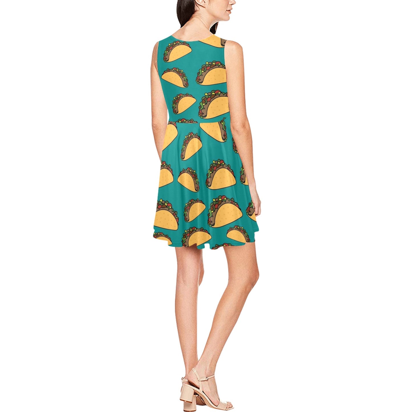 Taco Pattern Print Design TC07 Sleeveless Dress