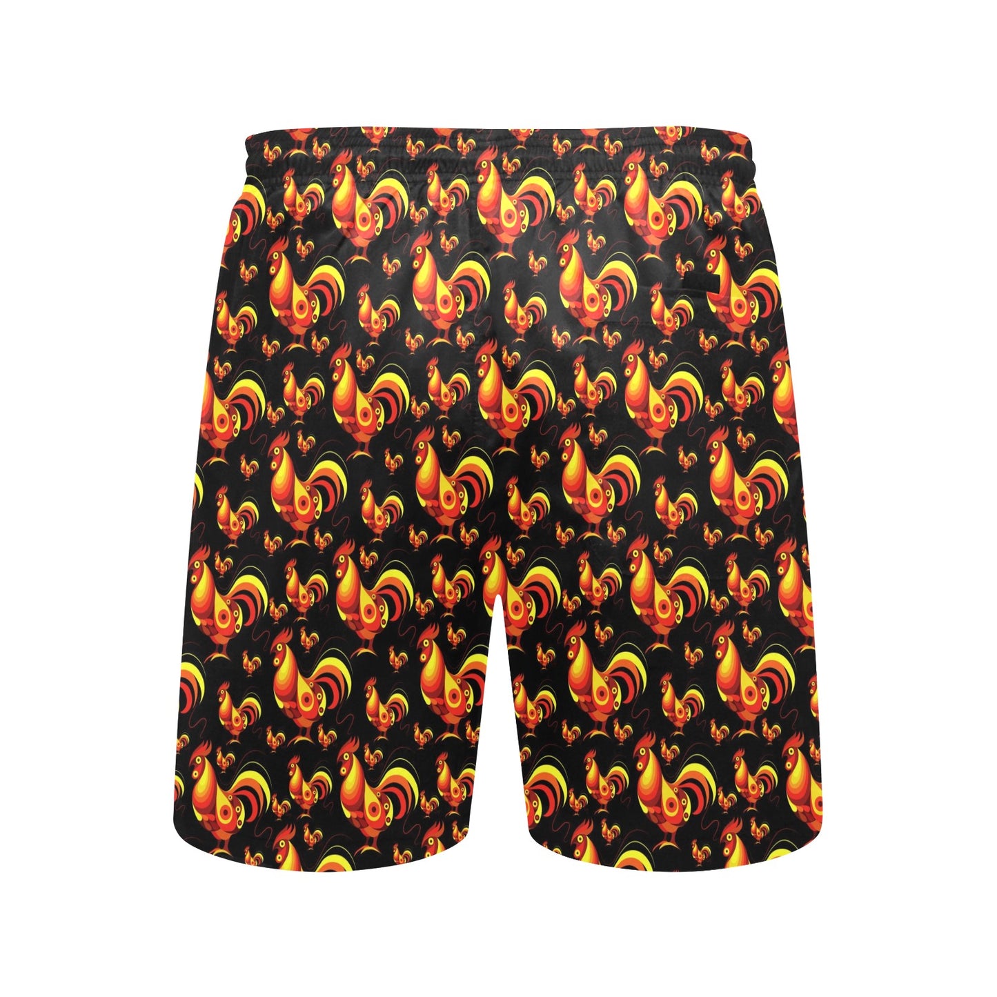 Rooster Print Themed Men's Swim Trunks Beach Shorts