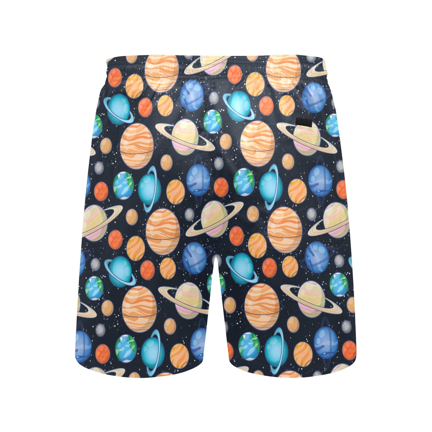 Planet Colorful Print Design LKS301 Men's Swim Trunks Beach Shorts