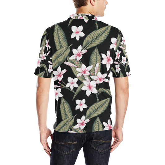 Plumeria Pattern Print Design PM021 Men Polo Shirt